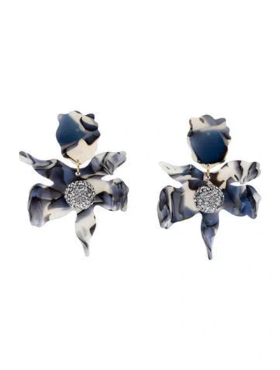 Pre-owned Lele Sadoughi Crystal Lily Drop Earrings