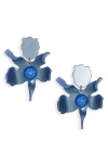 Lele Sadoughi Crystal Lily Drop Earrings In French Grey