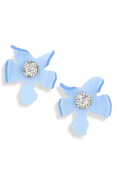 Lele Sadoughi Crystal Lily Drop Earrings In Lake Blue