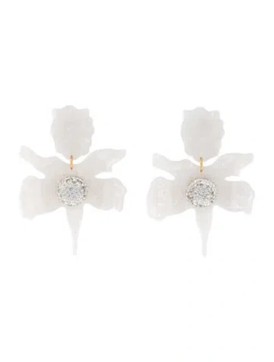 Pre-owned Lele Sadoughi Crystal Lily Drop Earrings In Multicolor