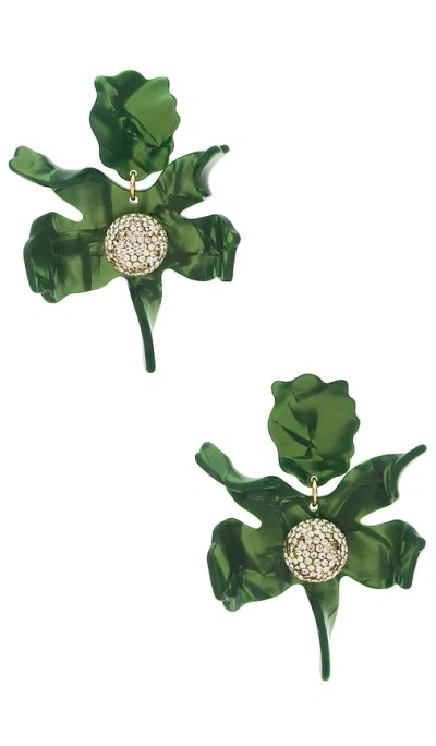 Lele Sadoughi Crystal Lily Earrings In Green