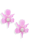 Lele Sadoughi Crystal Lily Earrings In Ultraviolet