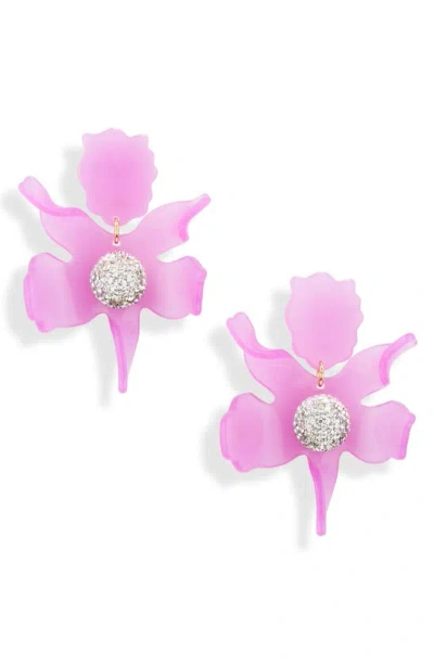 Lele Sadoughi Crystal Lily Earrings In Purple