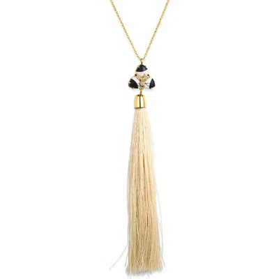 Lele Sadoughi Crystal Orchid Tassel Necklace In Multi