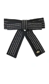 Lele Sadoughi Pinestripe Crystal Antoinette Bow In Black