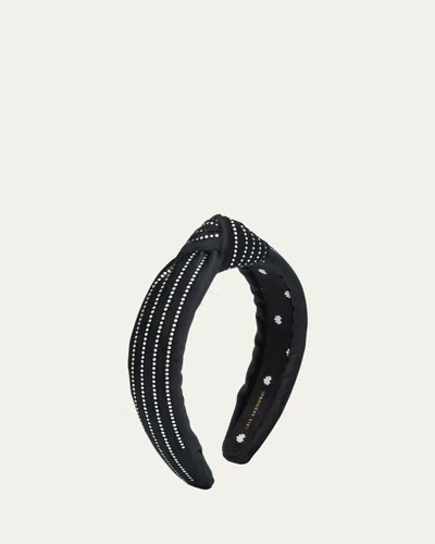 LELE SADOUGHI CRYSTAL PINSTRIPED SLIM KNOTTED HEADBAND