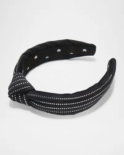 LELE SADOUGHI CRYSTAL PINSTRIPED SLIM KNOTTED HEADBAND
