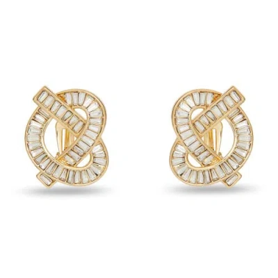 Lele Sadoughi Crystal Pretzel Clip-on Earrings In Gold