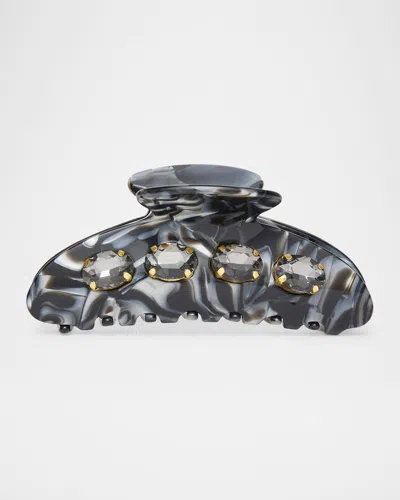Lele Sadoughi Crystal Spotted Acrylic Jaw Clip In Black