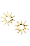 Lele Sadoughi Crystal Sun Stud Earrings In Gold