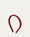Lele Sadoughi Crystal Velvet Slim Headband In Merlot