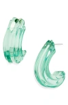 Lele Sadoughi Curved Canyon Hoop Earrings In Turquoise