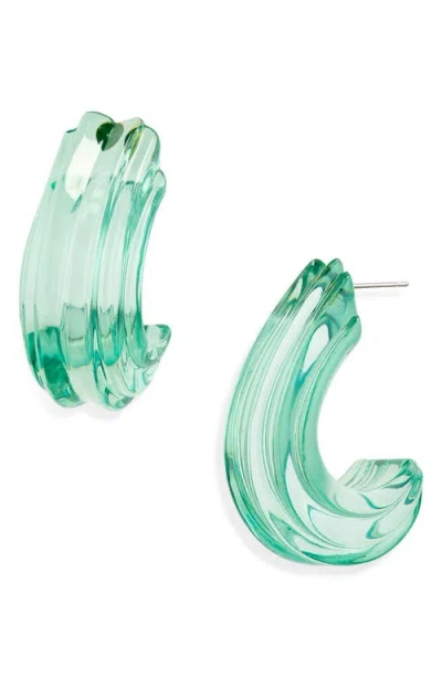 Lele Sadoughi Curved Canyon Hoop Earrings In Turquoise