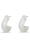 Lele Sadoughi Curved Canyon Hoop Earrings In White