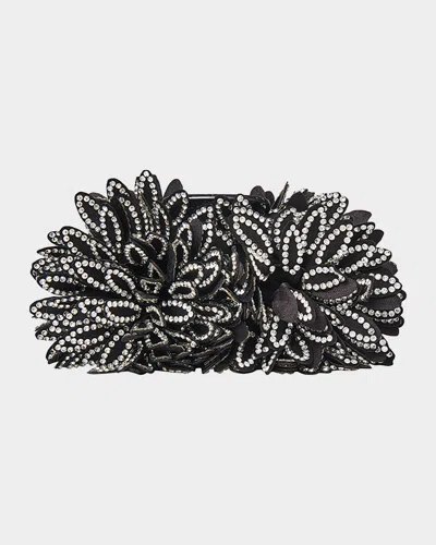 Lele Sadoughi Dahlia Flower Crystal Jaw Clip In Jet