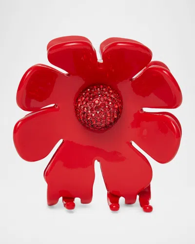 Lele Sadoughi Daisy Claw Clip In Red