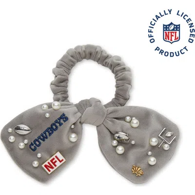Lele Sadoughi Dallas Cowboys Bow Scrunchie In Gray