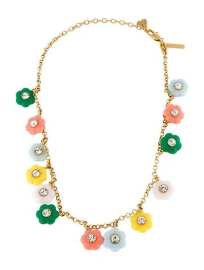 Pre-owned Lele Sadoughi Daphne Crystal Charm Necklace, 19" In Multi