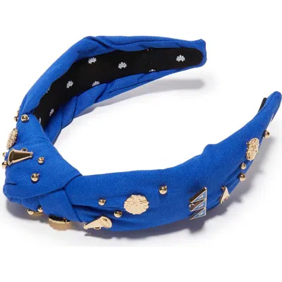 Lele Sadoughi Delta Delta Delta Knotted Headband In Blue
