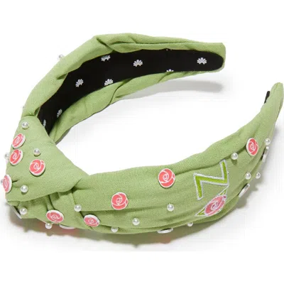 Lele Sadoughi Delta Zeta Knotted Headband In Green