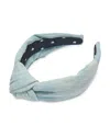 Lele Sadoughi Denim Knotted Headband In Faded Denim
