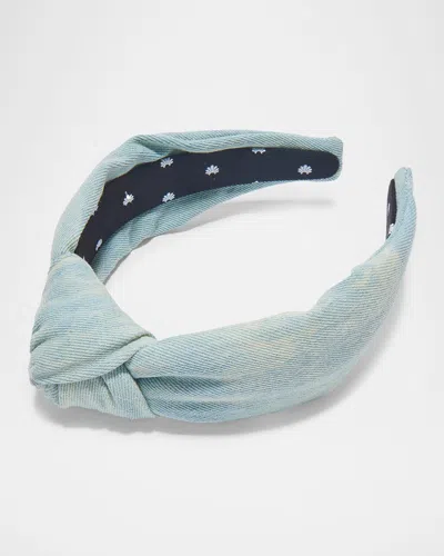 LELE SADOUGHI DENIM KNOTTED HEADBAND