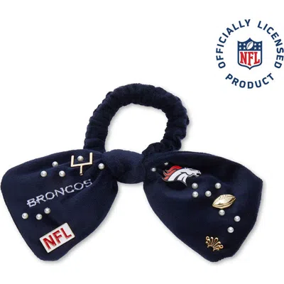 Lele Sadoughi Denver Broncos Bow Scrunchie In Gold