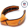 Lele Sadoughi Denver Broncos Embroidered Knotted Headband In Gold