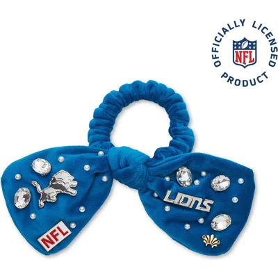 Lele Sadoughi Detroit Lions Bow Scrunchie In Blue