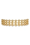 Lele Sadoughi Diana Triple Row Beaded Choker Necklace In Gold