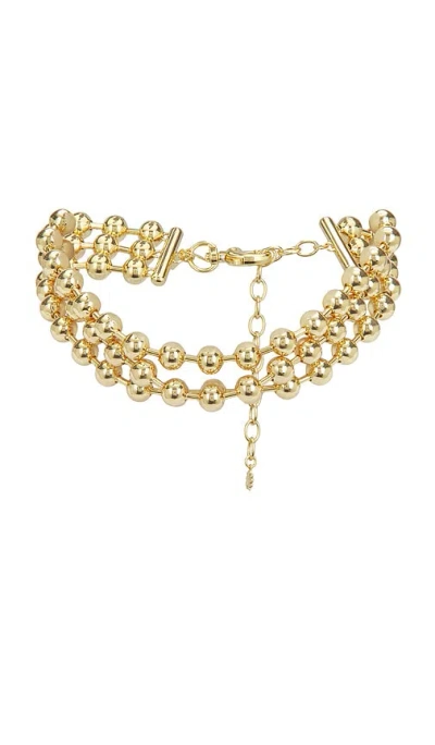 Lele Sadoughi Diana Triple Row Necklace In Gold