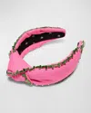 Lele Sadoughi Women's Knotted Crystal-embellished Cotton Headband In Flamingo 650
