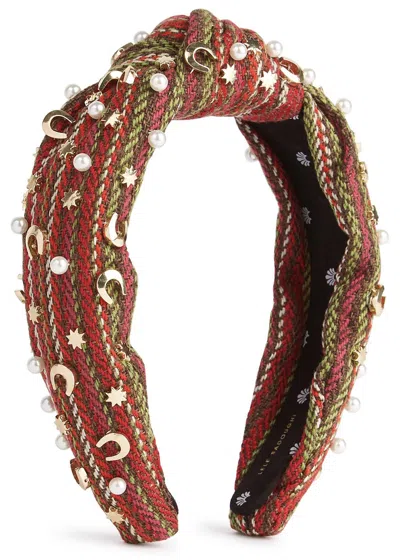 Lele Sadoughi Embellished Woven Headband In Brown