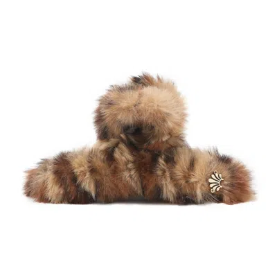 Lele Sadoughi Faux Fur Claw Clip In Leopard