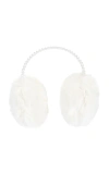 Lele Sadoughi Faux Fur Pearl Earmuffs In White