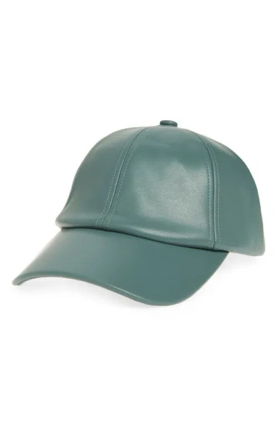 Lele Sadoughi Faux Leather Baseball Cap In Charcoal
