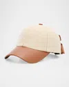Shop Lele Sadoughi Faux Leather Canvas Baseball Cap