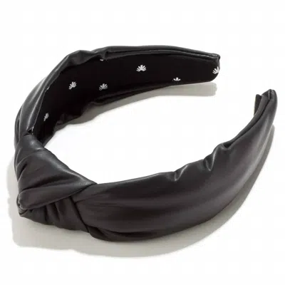 Lele Sadoughi Faux Leather Headband In Black
