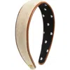 Lele Sadoughi Bessette Faux Leather Trim Headband In Natural Canvas