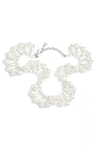 Lele Sadoughi Faux Pearl Ruffle Collar Necklace