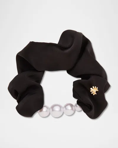 LELE SADOUGHI FAUX PEARL SATIN HAIR TIE