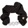 Lele Sadoughi Faux Pearl Satin Scrunchie In Black
