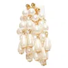Lele Sadoughi Faux Pearl Starburst Dangling Chandelier Pin Earrings In White