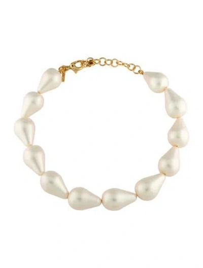 Pre-owned Lele Sadoughi Faux Pearl Wilma Bead Strand Collar Necklace, 20.75" In Multicolor