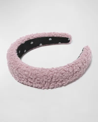 Lele Sadoughi Faux Shearling Alice Headband In Mauve