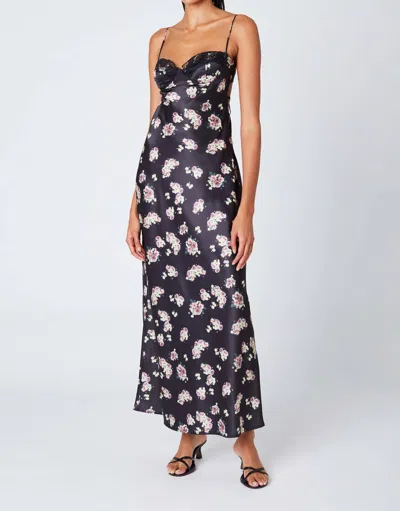 Lele Sadoughi Fiona Floral Maxi In Black