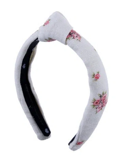Pre-owned Lele Sadoughi Floral Fabric Headband In Neutral