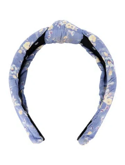 Pre-owned Lele Sadoughi Floral Headband In Blue