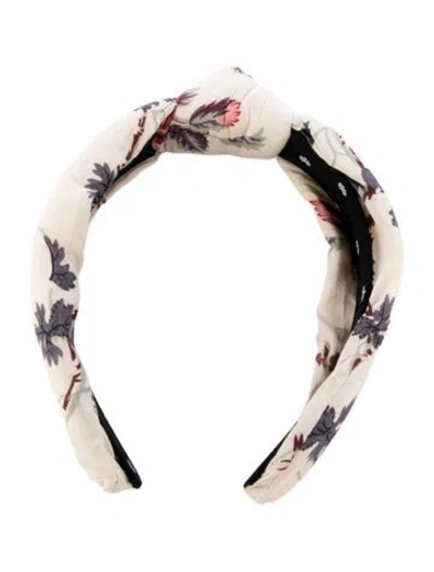 Pre-owned Lele Sadoughi Floral Knot Headband In Neutral