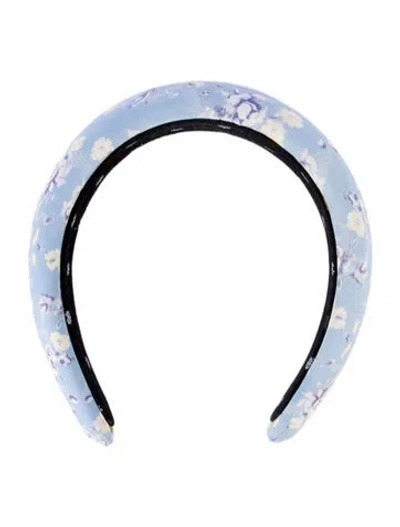 Pre-owned Lele Sadoughi Floral Print Headband In Blue
